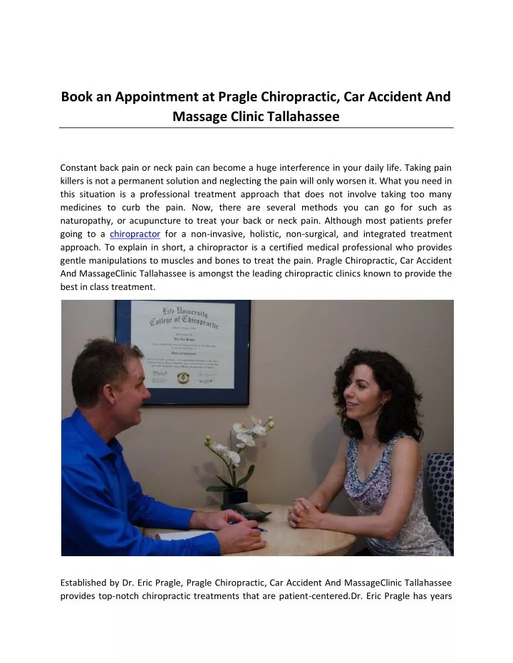 book an appointment at pragle chiropractic