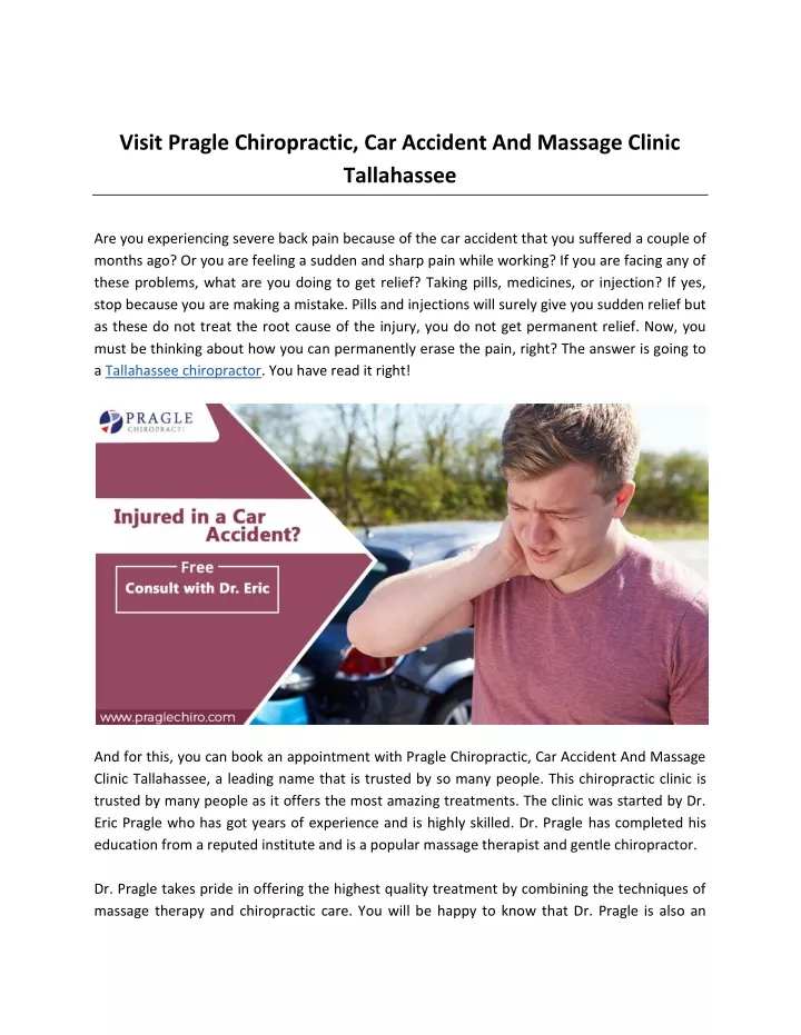 visit pragle chiropractic car accident