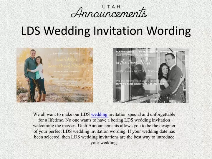 lds wedding invitation wording