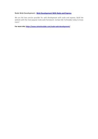 node web development web development with node