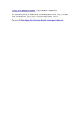 leading node js app development express node