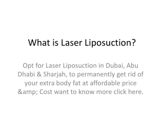 what is laser liposuction