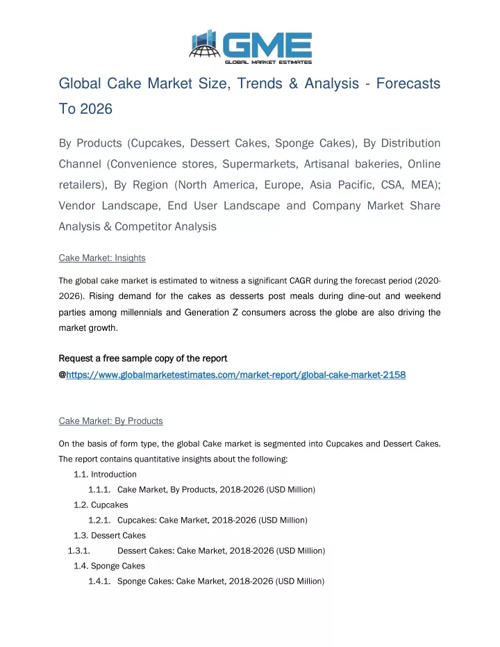 global cake market size trends analysis forecasts