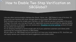 How to Enable Two Step Verification on SBCGlobal_ppt