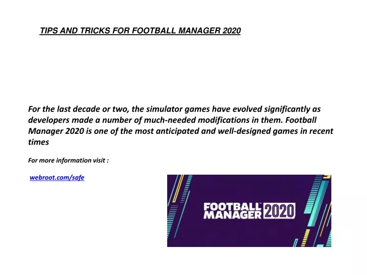 tips and tricks for football manager 2020