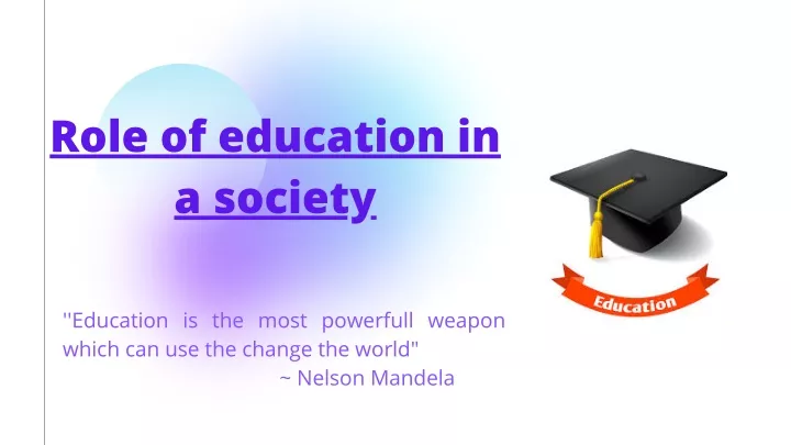 role of education in a society