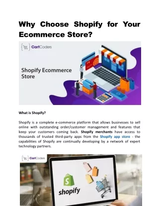 why choose shopify for your ecommerce store what