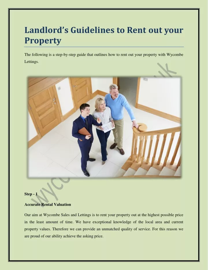 landlord s guidelines to rent out your property