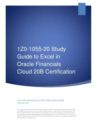 1z0 1055 20 study guide to excel in oracle