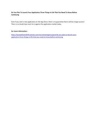 do you plan to launch your application three
