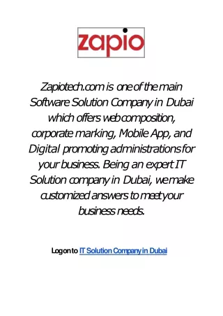 Zapio Technologies | Website Development in Dubai