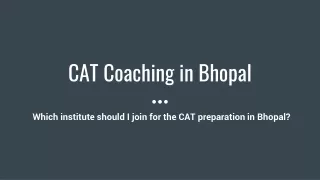 Best CAT Coaching in Bhopal