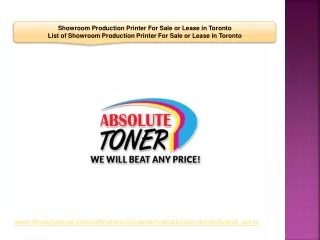 Showroom Production Printer For Sale or Lease in Toronto