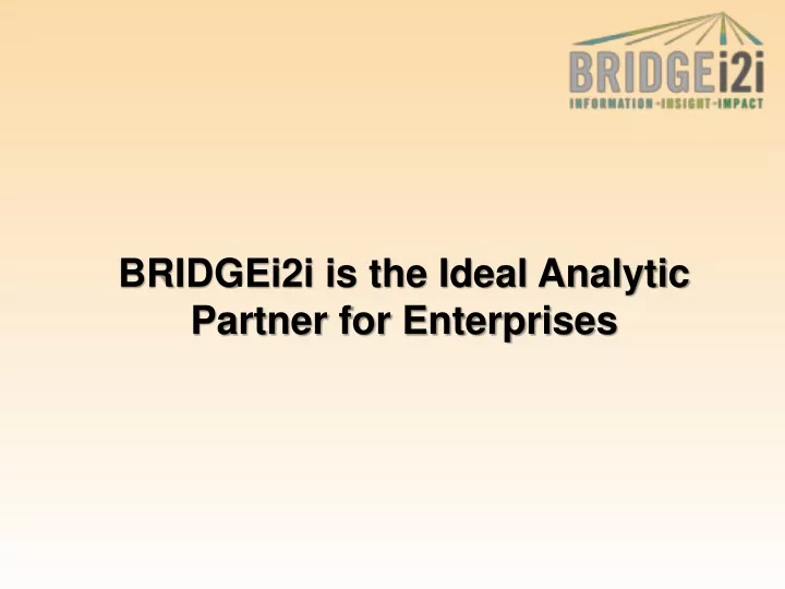 bridgei2i is the ideal analytic partner