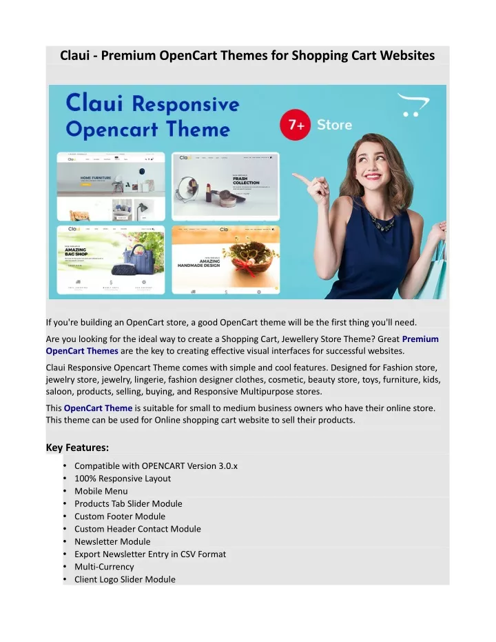 claui premium opencart themes for shopping cart