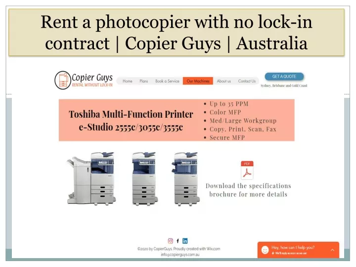 rent a photocopier with no lock in contract