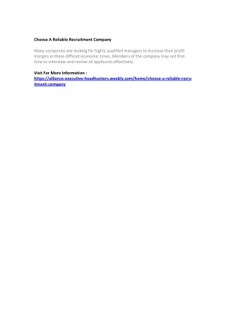 choose a reliable recruitment company