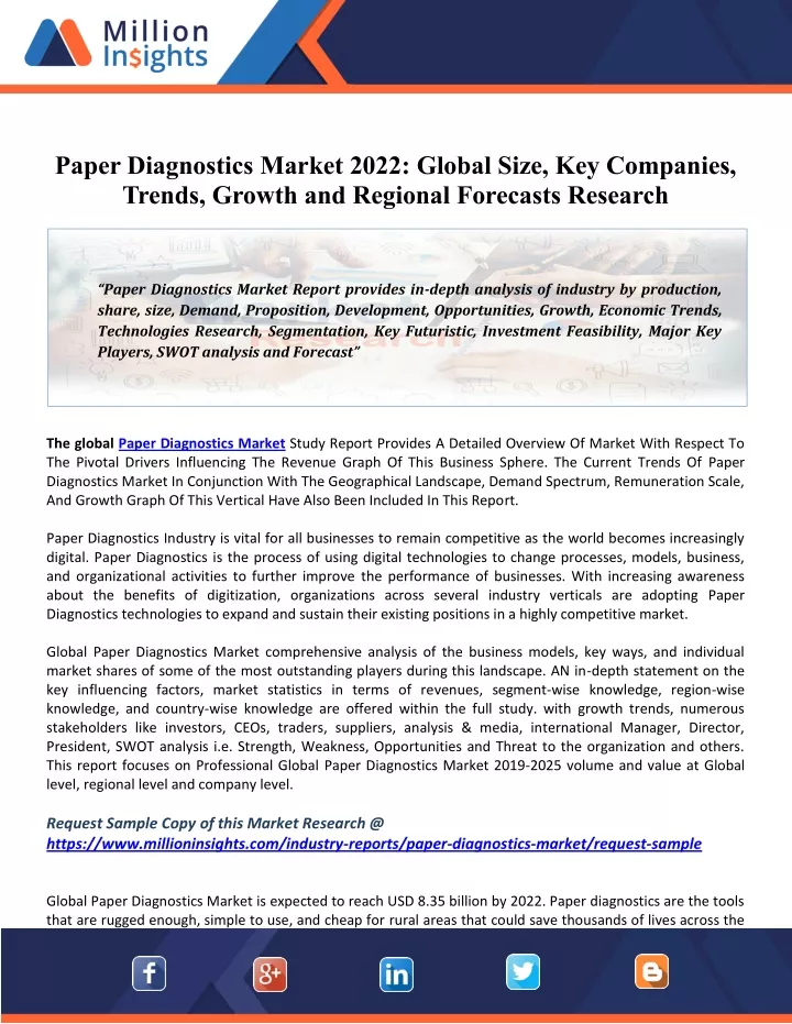 paper diagnostics market 2022 global size