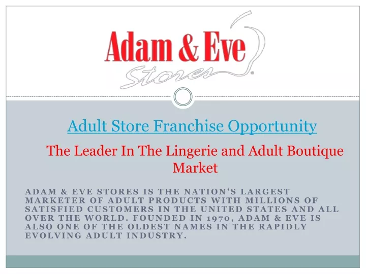 adult store franchise opportunity