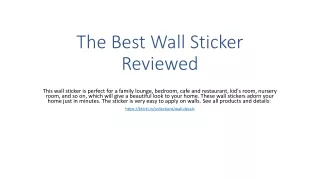 The Best Wall Sticker Reviewed