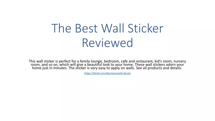 the best wall sticker reviewed