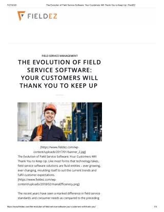 The Evolution of Field Service Software