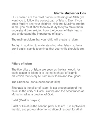 Islamic studies for kids