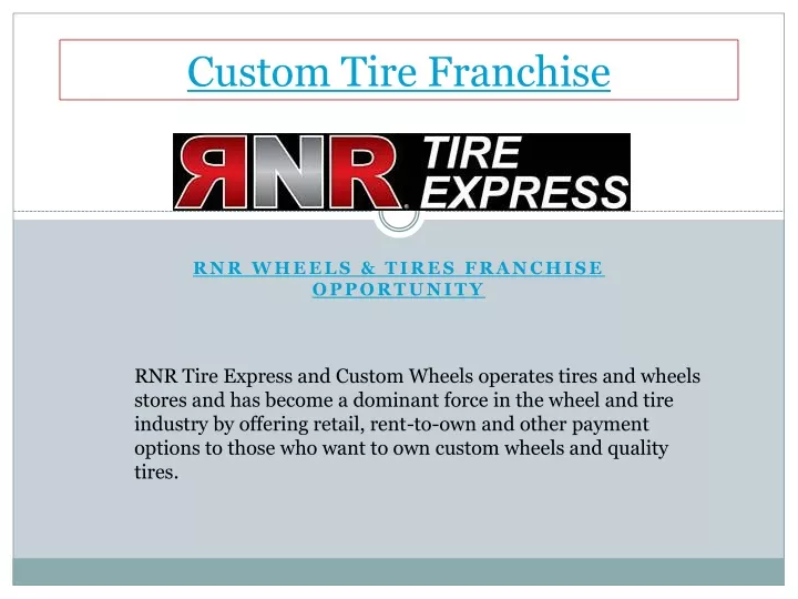 custom tire franchise