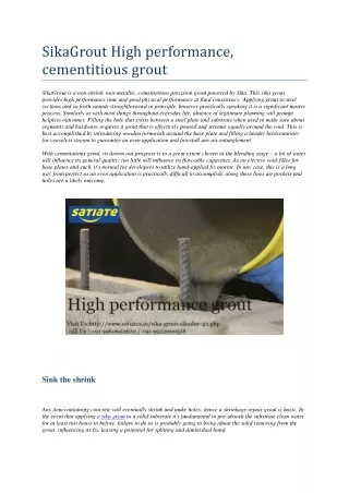 sikagrout high performance cementitious grout