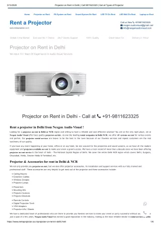 Projector on Rent in Delhi