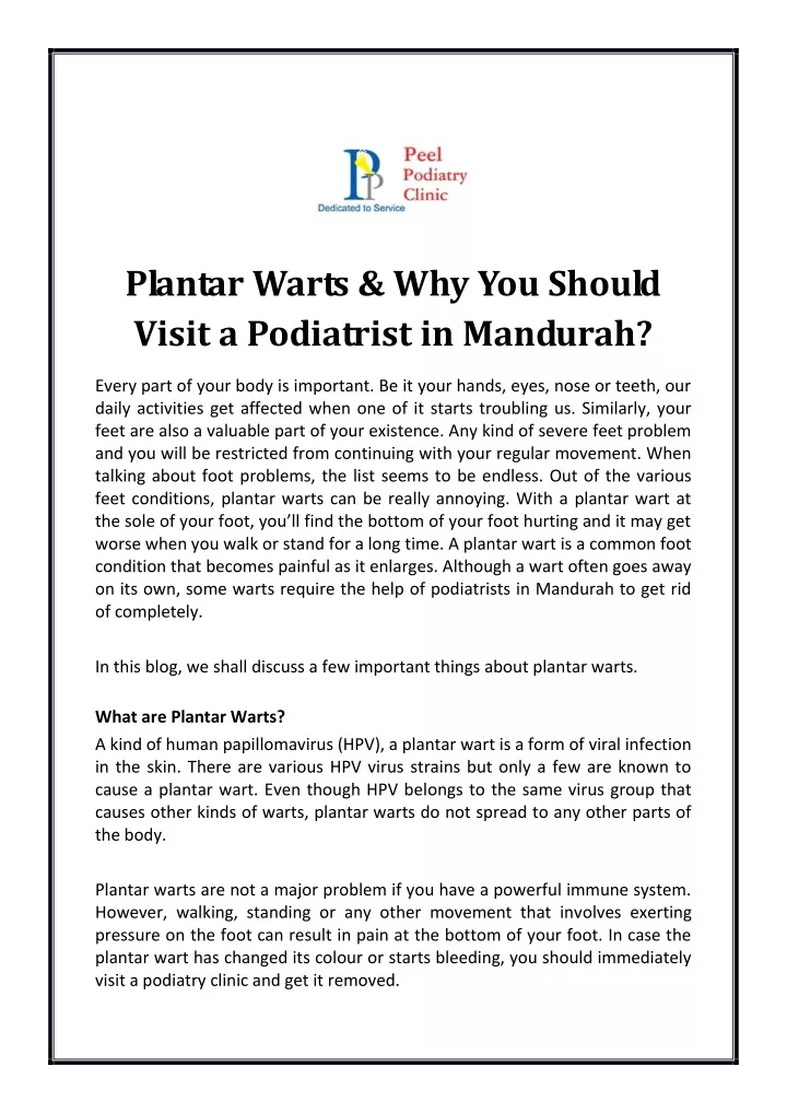 plantar warts why you should visit a podiatrist