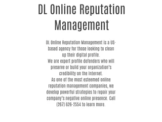 DL Online Reputation Management