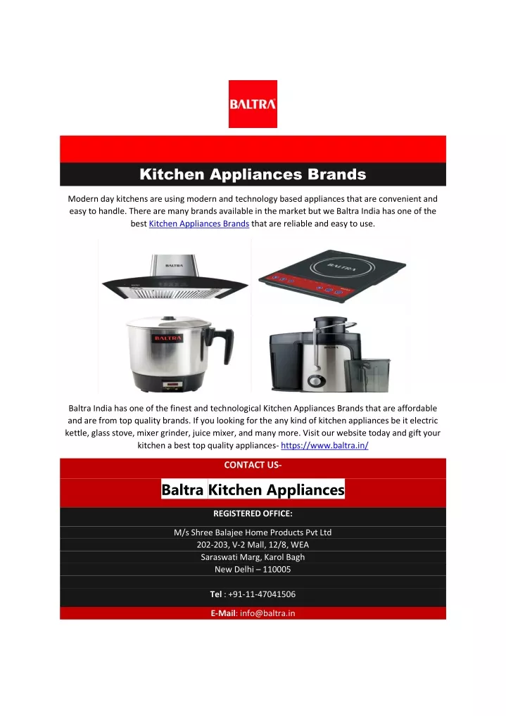 kitchen appliances brands