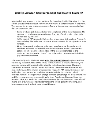 what is amazon reimbursement and how to claim it
