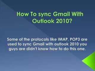 how to sync gmail with outlook 2010