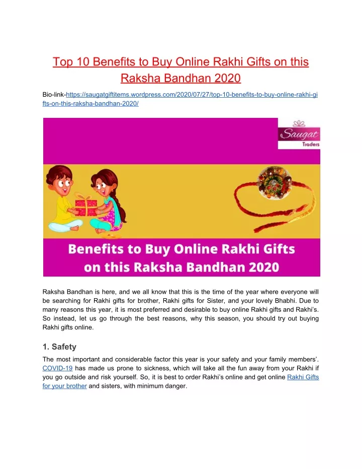 top 10 benefits to buy online rakhi gifts on this