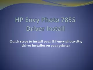 HP Envy Photo 7855 Installation