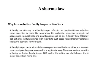 Why hire an Indian family lawyer in New York