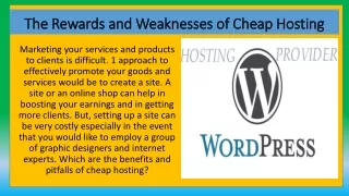 the rewards and weaknesses of cheap hosting