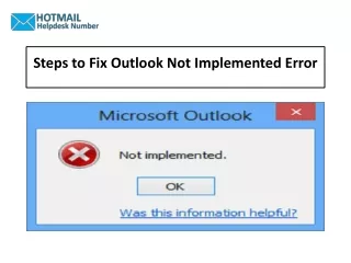 steps to fix outlook not implemented error