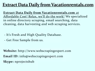 Extract Data Daily from Vacationrentals.com