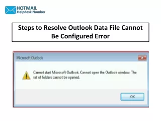 steps to resolve outlook data file cannot be configured error