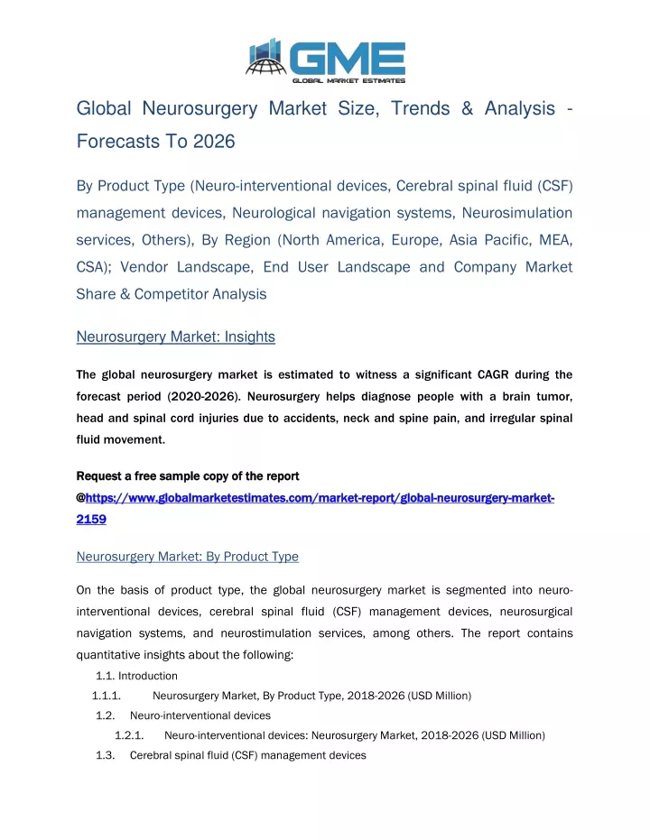 global neurosurgery market size trends analysis