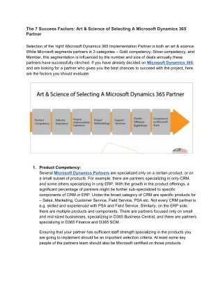 Microsoft Dynamics 365 Partners