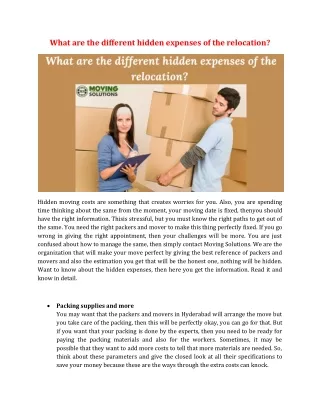 what are the different hidden expenses