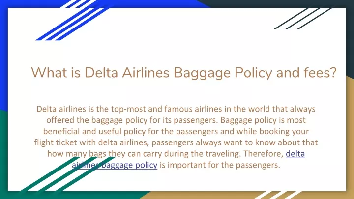 what is delta airlines baggage policy and fees