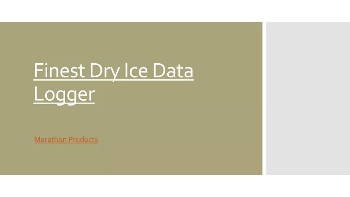 finest dry ice data logger