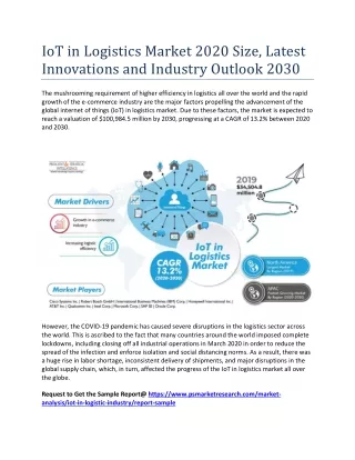 iot in logistics market 2020 size latest