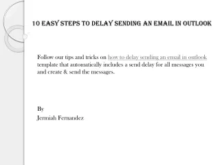 10 easy steps to delay sending an email in outlook