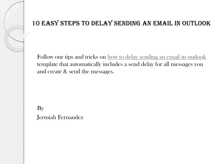 10 easy steps to delay sending an email in outlook
